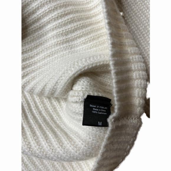 JENNI KAYNE Ribbed Cashmere Turtleneck Sweater In Ivory Size M - Picture 9 of 10